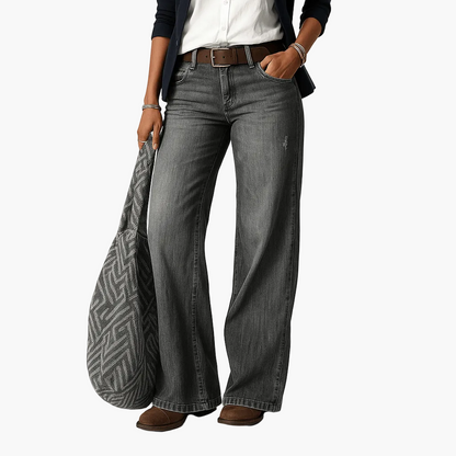 Damen Weitbein-Jeans im Casual-Stil – Lässige Alltagsjeans mit bequemem Schnitt