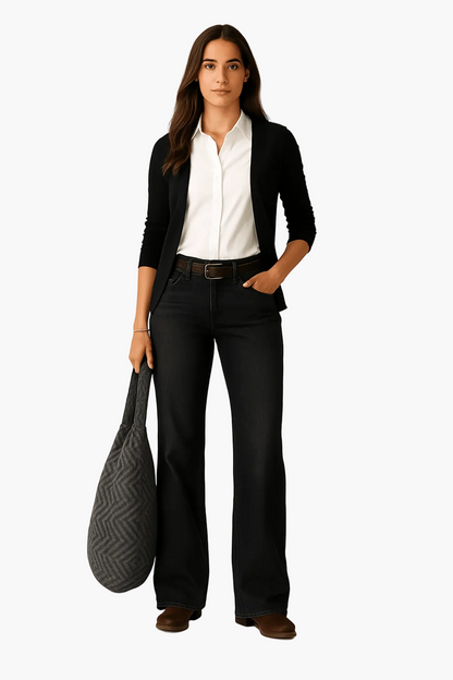 Damen Weitbein-Jeans im Casual-Stil – Lässige Alltagsjeans mit bequemem Schnitt