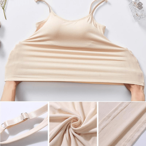Damen SilkySecure Top mit integriertem BH – Komfortables Unterziehtop mit leichtem Halt