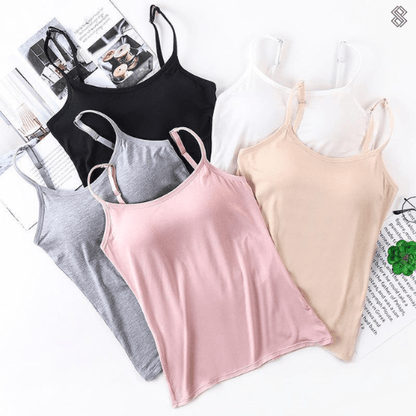 Damen SilkySecure Top mit integriertem BH – Komfortables Unterziehtop mit leichtem Halt