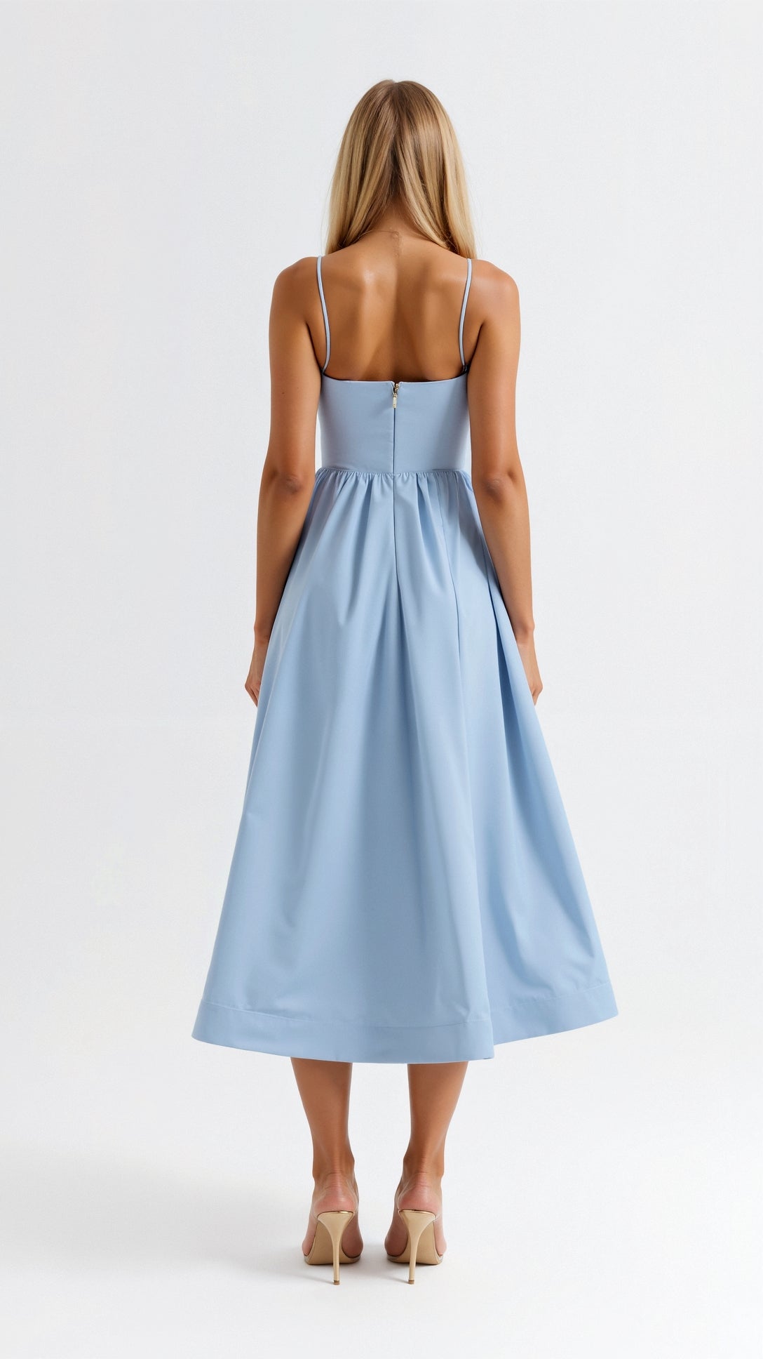 Damen Midikleid mit Spaghettiträgern – Femininer Sommer-Look für besondere Anlässe