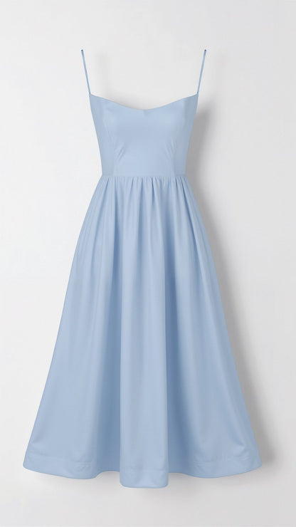 Damen Midikleid mit Spaghettiträgern – Femininer Sommer-Look für besondere Anlässe