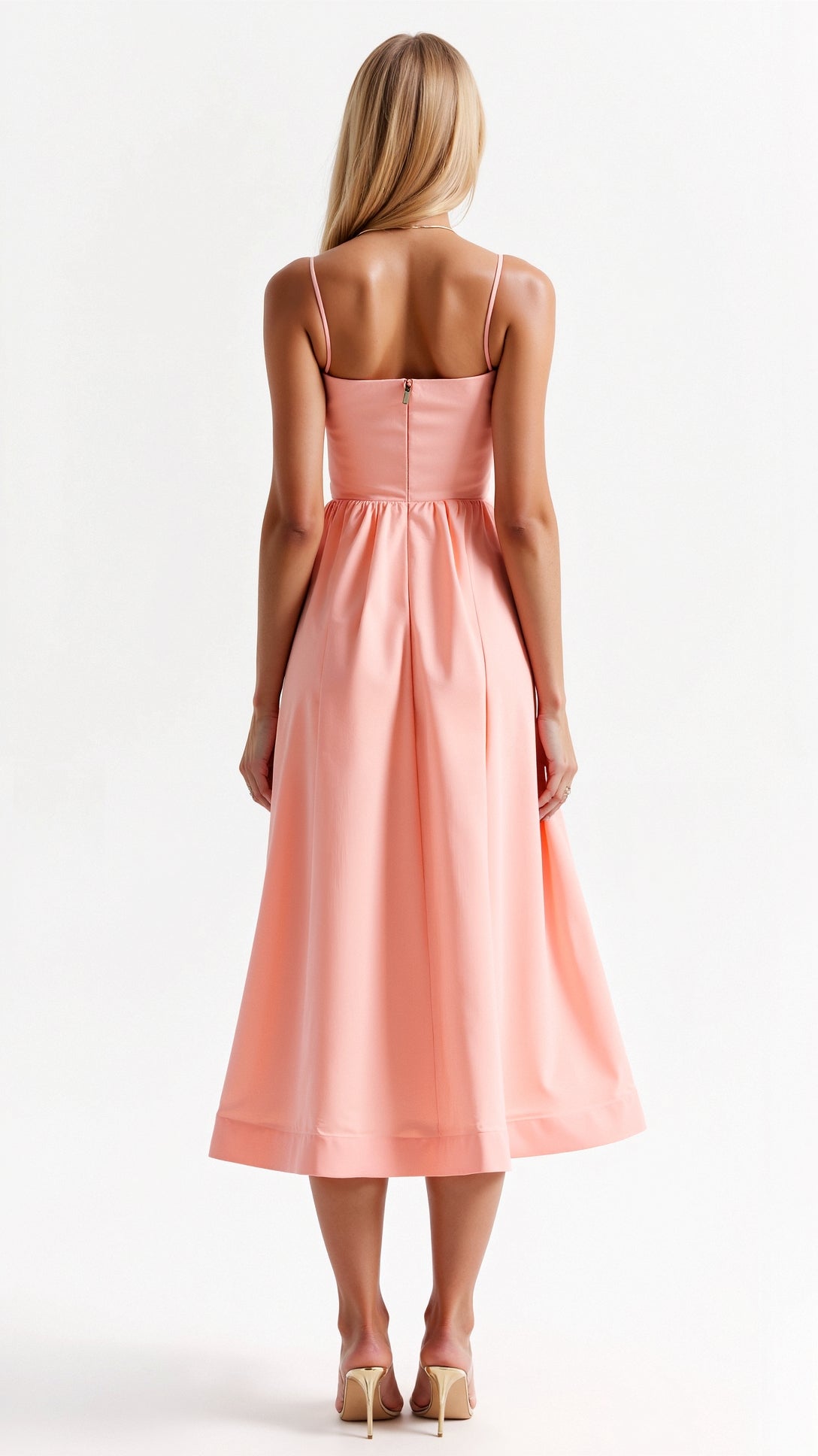 Damen Midikleid mit Spaghettiträgern – Femininer Sommer-Look für besondere Anlässe