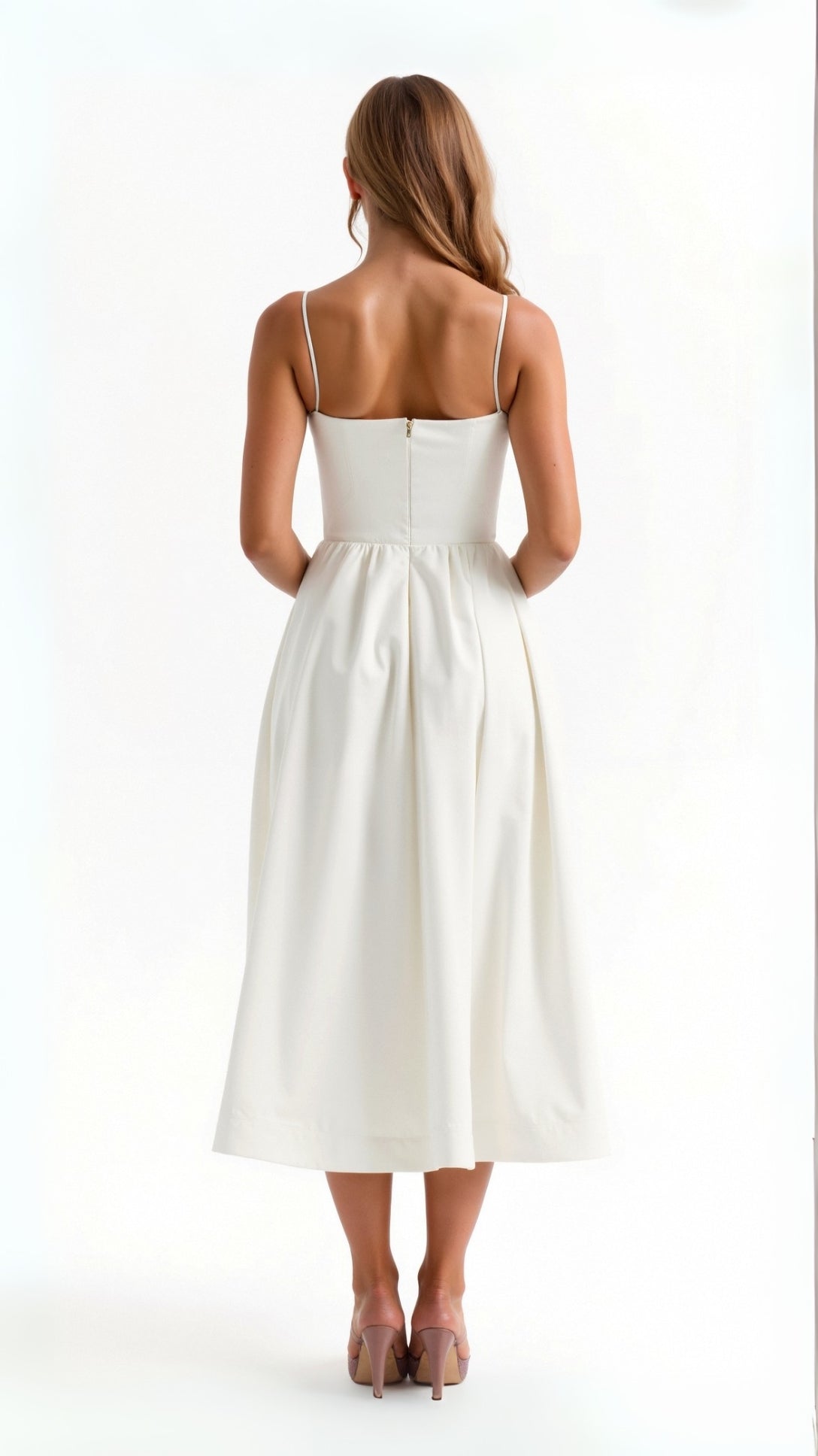 Damen Midikleid mit Spaghettiträgern – Femininer Sommer-Look für besondere Anlässe