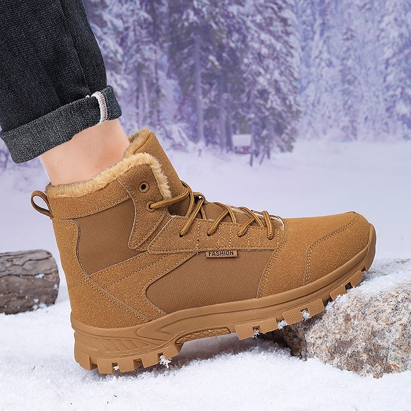 Unisex Winterstiefel Beige mit Fleecefutter und Profilsohle