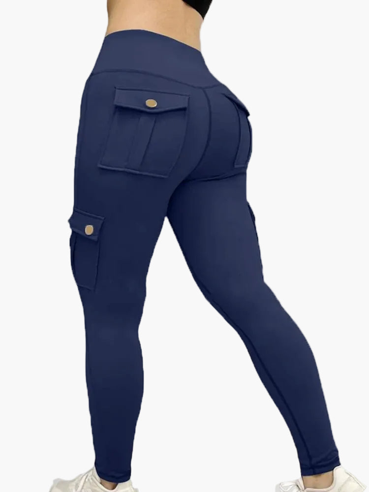 Damen Cargo Fitness Leggings mit Taschen – Funktionale Sports- & Freizeitleggings