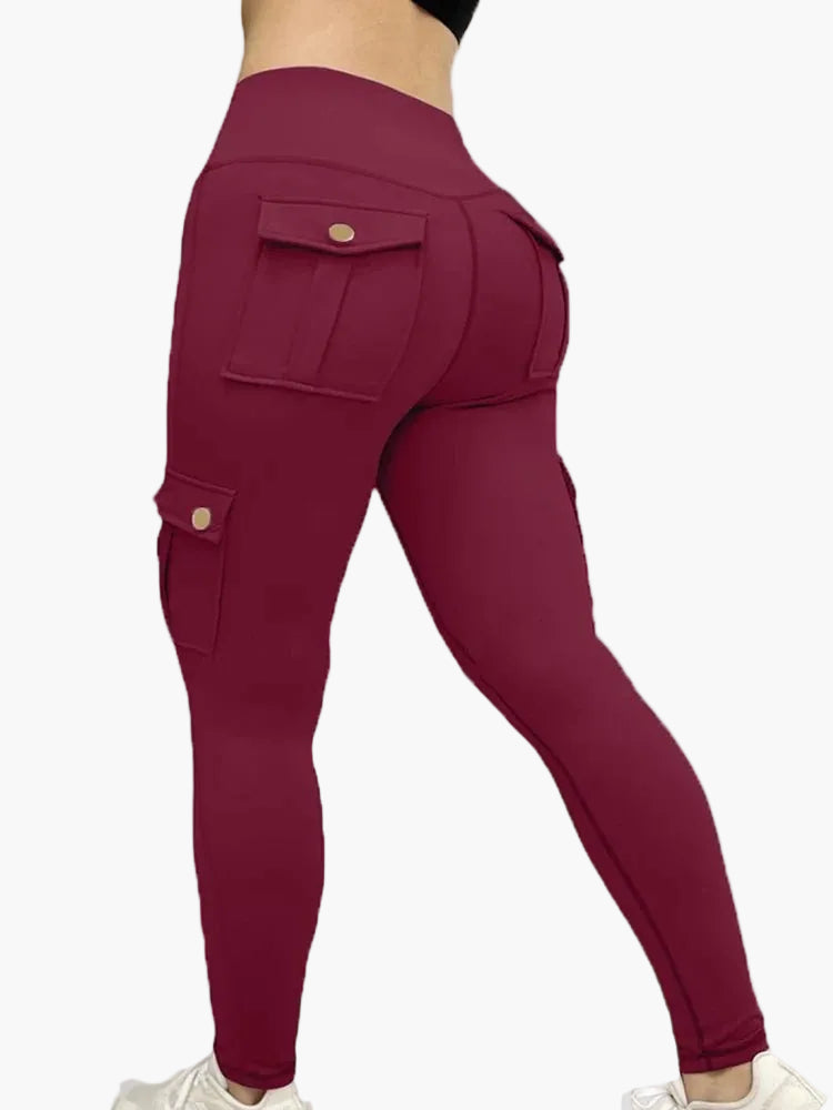 Damen Cargo Fitness Leggings mit Taschen – Funktionale Sports- & Freizeitleggings