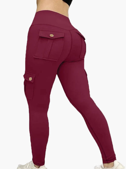 Damen Cargo Fitness Leggings mit Taschen – Funktionale Sports- & Freizeitleggings