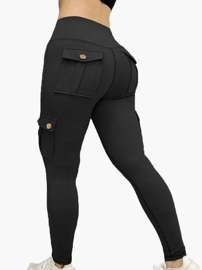 Damen Cargo Fitness Leggings mit Taschen – Funktionale Sports- & Freizeitleggings