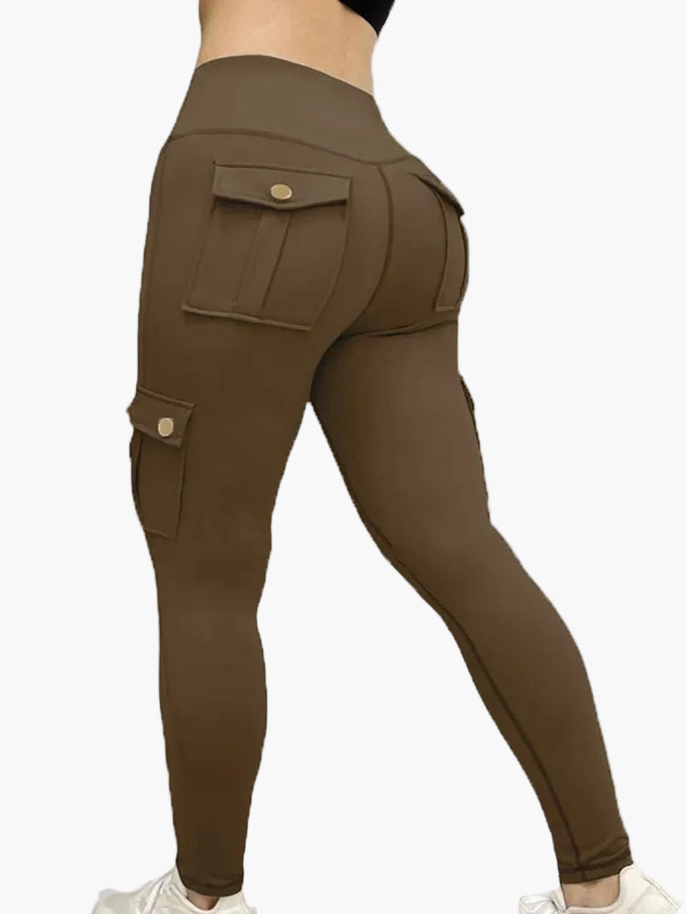 Damen Cargo Fitness Leggings mit Taschen – Funktionale Sports- & Freizeitleggings