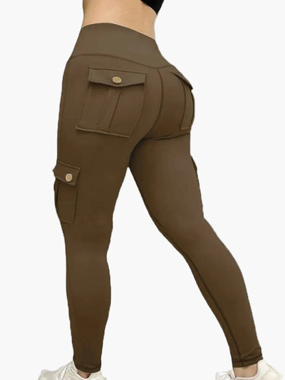 Damen Cargo Fitness Leggings mit Taschen – Funktionale Sports- & Freizeitleggings