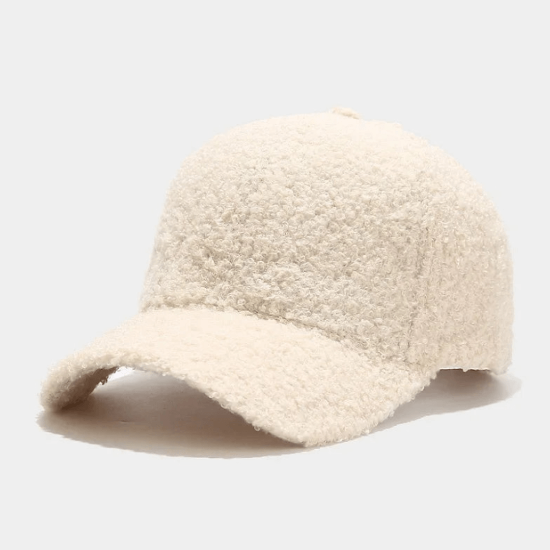 Baseballkappe aus weichem Teddy-Fleece, Unifarben, Verstellbar, Unisex