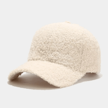 Baseballkappe aus weichem Teddy-Fleece, Unifarben, Verstellbar, Unisex