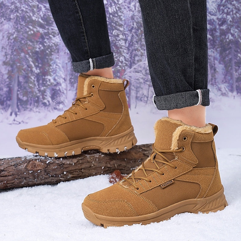 Unisex Winterstiefel Beige mit Fleecefutter und Profilsohle