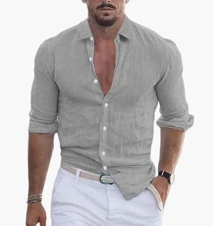 Herren Veganes Leinen Freizeithemd – Eleganter Sommerstil für Alltag und Urlaub