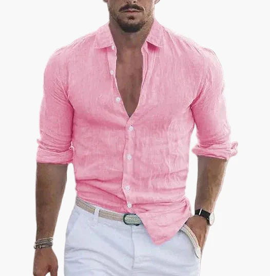 Herren Veganes Leinen Freizeithemd – Eleganter Sommerstil für Alltag und Urlaub