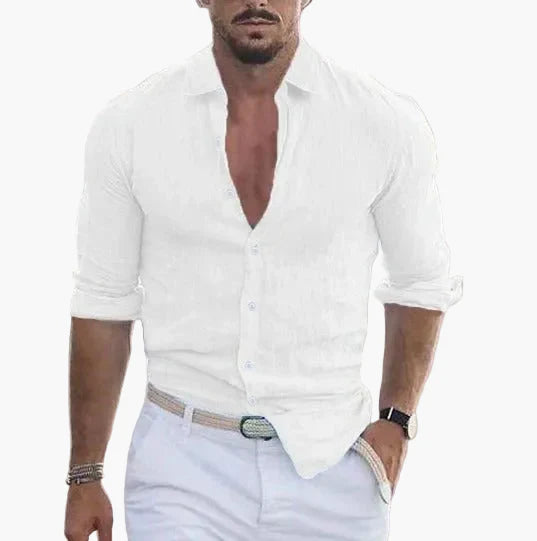 Herren Veganes Leinen Freizeithemd – Eleganter Sommerstil für Alltag und Urlaub