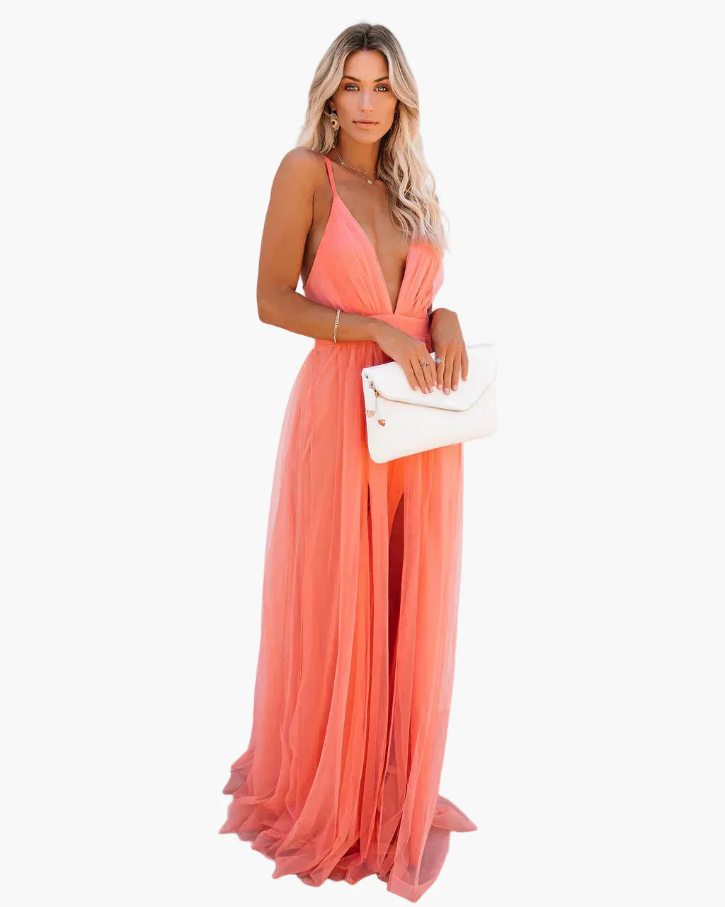 Damen Maxikleid Elegant Sommer Abendkleid mit Spaghettiträgern – Perfekt für Gartenpartys und festliche Anlässe
