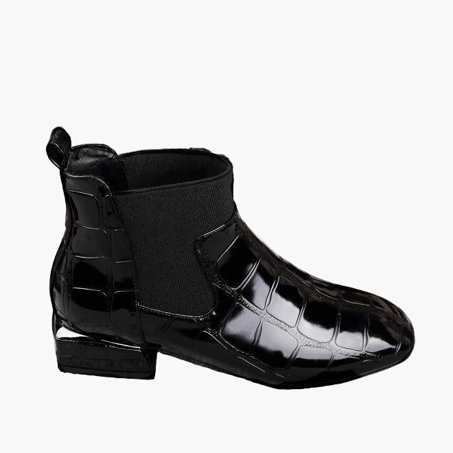 Damen Chelsea Boots im eleganten Croco-Look – Stilvolle Herbst-Winter Stiefeletten für trendbewusste Frauen