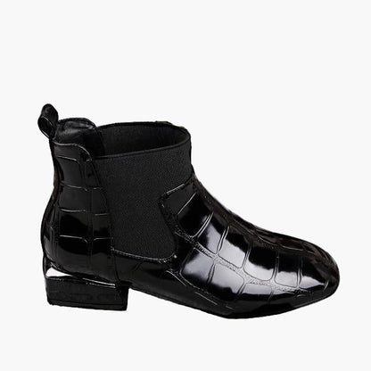 Damen Chelsea Boots im eleganten Croco-Look – Stilvolle Herbst-Winter Stiefeletten für trendbewusste Frauen