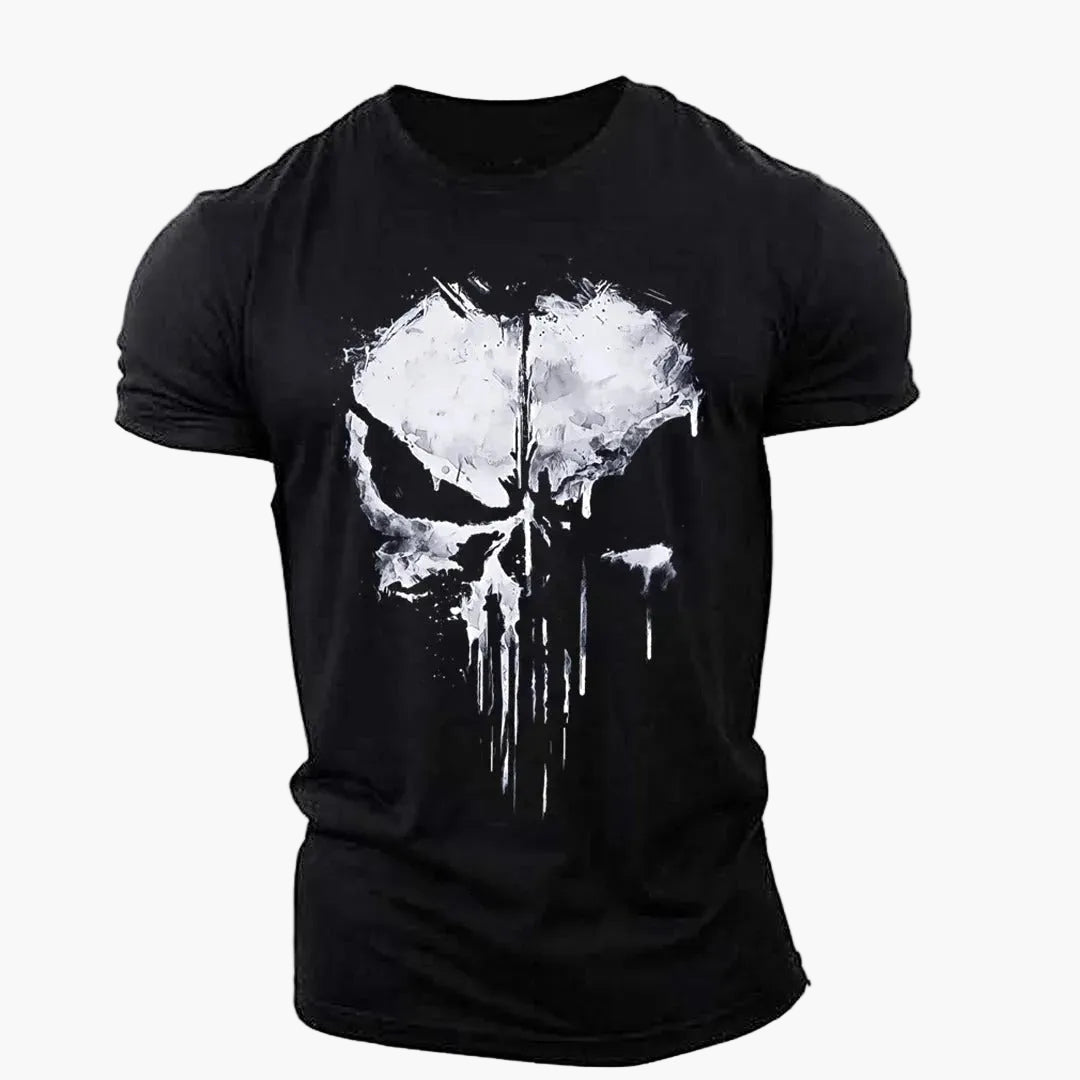 Herren T-Shirt mit Totenkopf-Print – Sport & Streetwear Motivshirt
