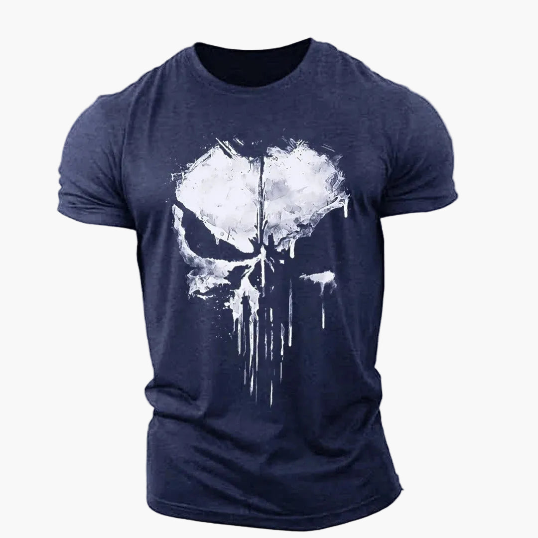 Herren T-Shirt mit Totenkopf-Print – Sport & Streetwear Motivshirt