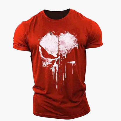 Herren T-Shirt mit Totenkopf-Print – Sport & Streetwear Motivshirt