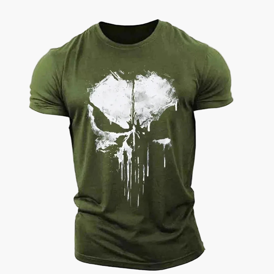 Herren T-Shirt mit Totenkopf-Print – Sport & Streetwear Motivshirt
