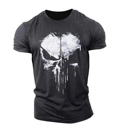 Herren T-Shirt mit Totenkopf-Print – Sport & Streetwear Motivshirt