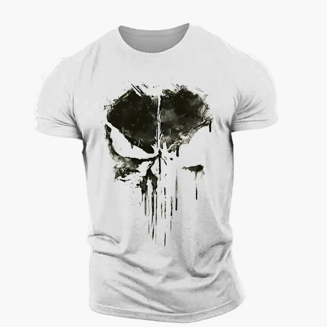 Herren T-Shirt mit Totenkopf-Print – Sport & Streetwear Motivshirt
