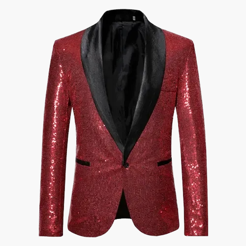 Herren Smoking Sakko mit Pailletten – Eleganter Party- und Event-Blazer