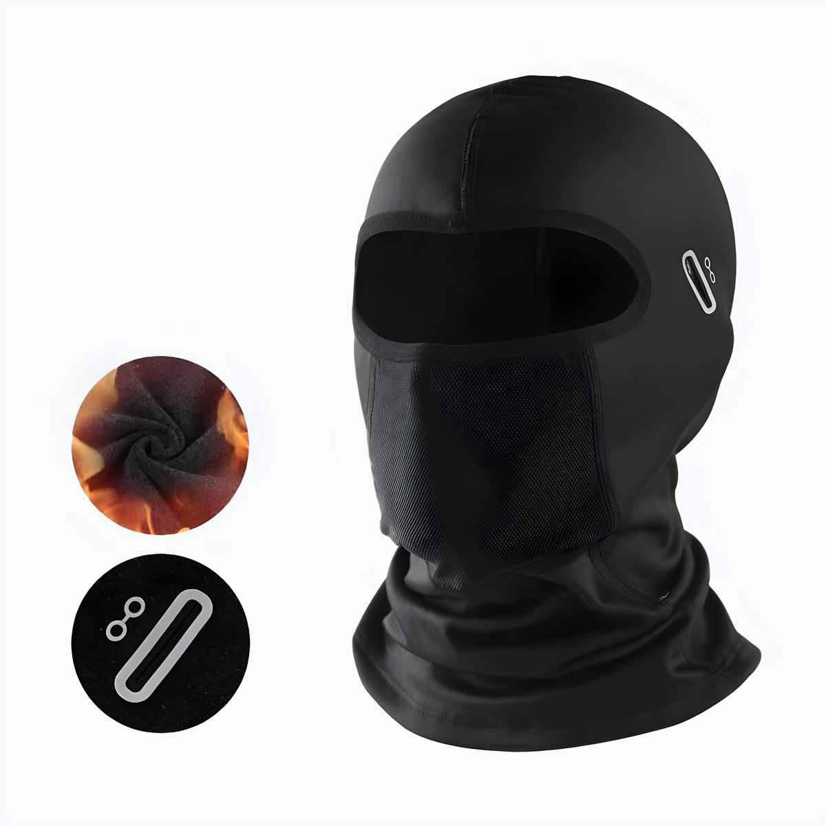 Schwarze Sturmhaube mit Netz und weicher Innenseite für Outdoor-Aktivitäten
