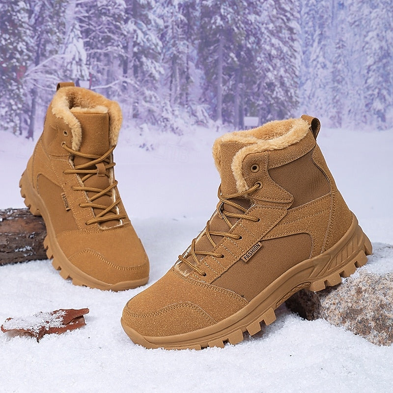 Unisex Winterstiefel Beige mit Fleecefutter und Profilsohle