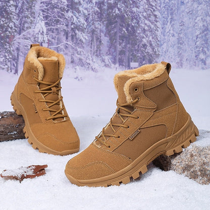 Unisex Winterstiefel Beige mit Fleecefutter und Profilsohle