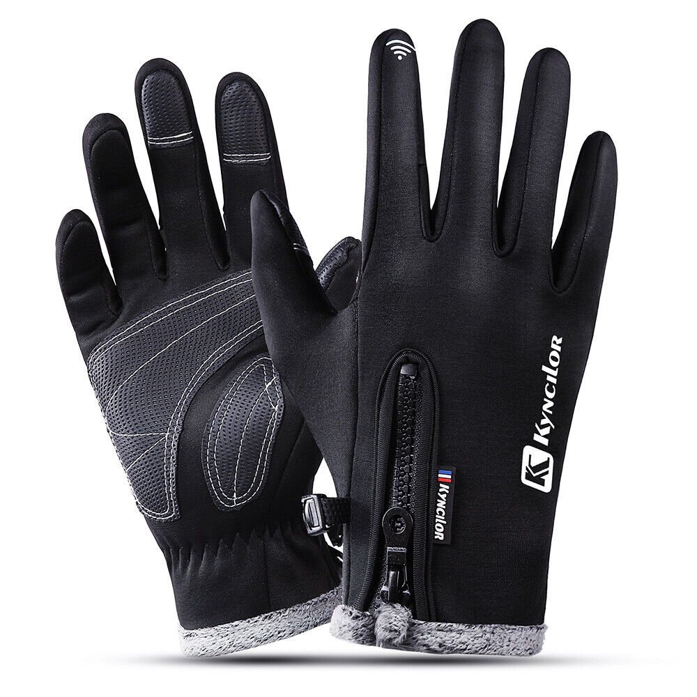 Winterhandschuhe mit Touchscreen-Funktion & Reißverschluss, Wasserabweisend, Warme Fäustlinge