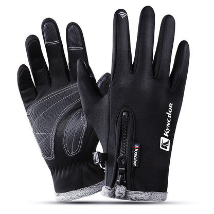 Winterhandschuhe mit Touchscreen-Funktion & Reißverschluss, Wasserabweisend, Warme Fäustlinge
