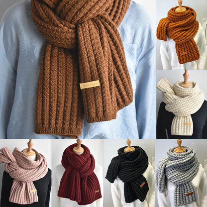 Gerippter Strickschal für Winter, breiter Rippstrick, verschiedene Farben
