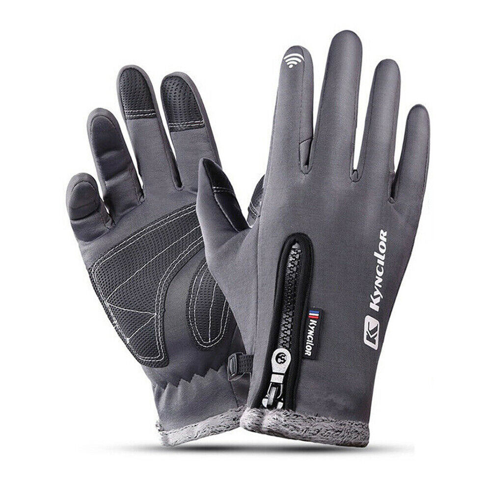 Winterhandschuhe mit Touchscreen-Funktion & Reißverschluss, Wasserabweisend, Warme Fäustlinge