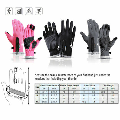 Unisex Winterhandschuhe mit Touchscreen-Funktion & Reißverschluss