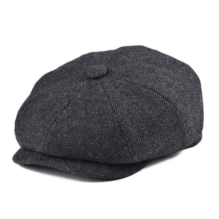 Schirmmütze mit Fischgrätmuster für Herren, Unisex Schiebermütze