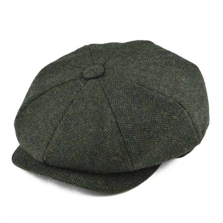 Schirmmütze mit Fischgrätmuster für Herren, Unisex Schiebermütze