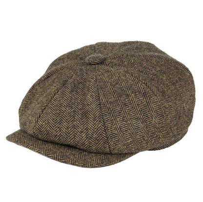 Schirmmütze mit Fischgrätmuster für Herren, Unisex Schiebermütze