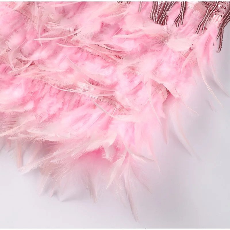 Damen Partykleid mit Fransen und Federn – Elegantes Cocktailkleid im 20er Jahre Stil für festliche Anlässe