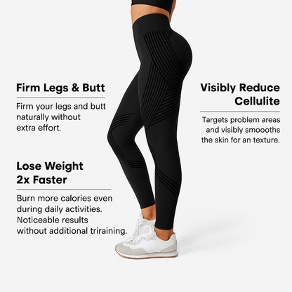 Damen Seamless Anti-Cellulite Sportleggings – Figurformende Fitness & Yoga Leggings