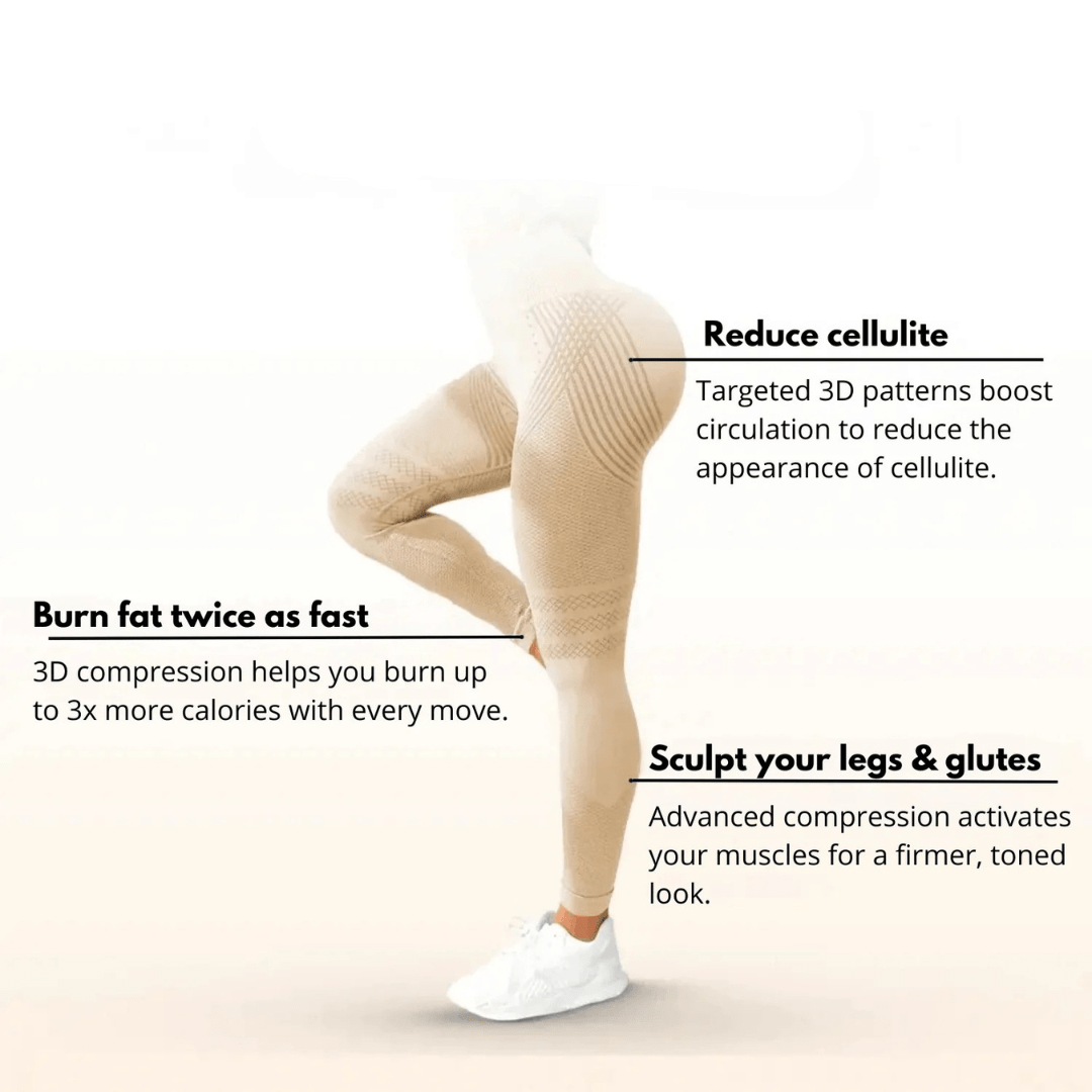 Damen Seamless Anti-Cellulite Sportleggings – Figurformende Fitness & Yoga Leggings
