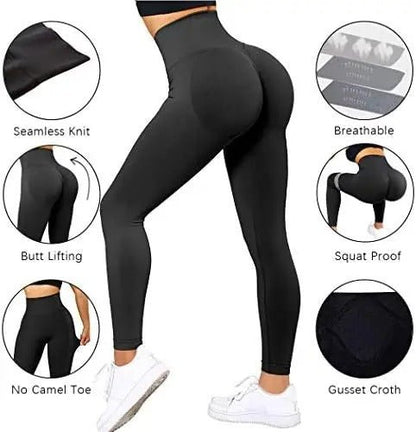 Damen Seamless Sport Leggings mit Push-Up-Effekt – High Waist, Figurformend, Perfekt für Fitness & Alltag