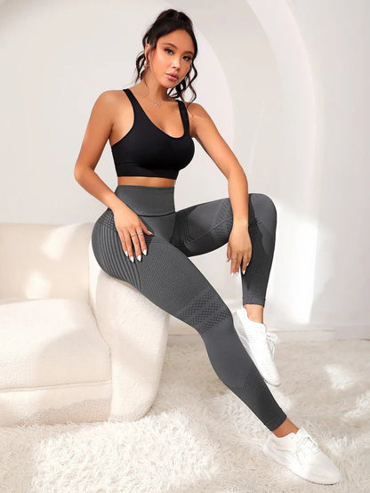Damen Seamless Anti-Cellulite Sportleggings – Figurformende Fitness & Yoga Leggings