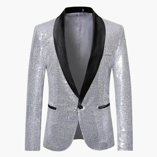 Herren Smoking Sakko mit Pailletten – Eleganter Party- und Event-Blazer