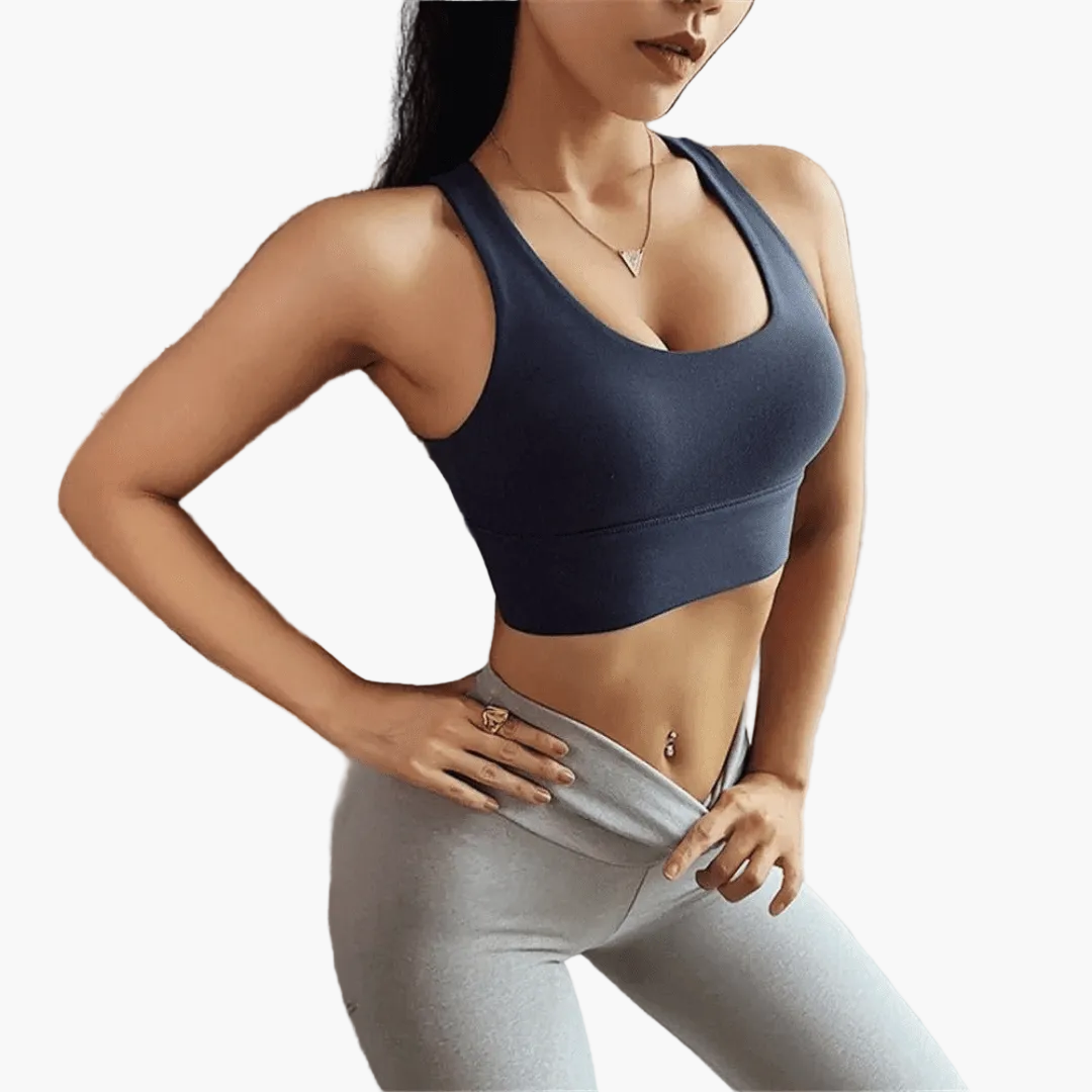 Damen Sport-BH mit Push-Up und Kreuzträger – Stilvoller Fitness-BH für intensives Training und Alltag