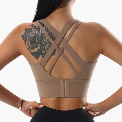 Damen Sport-BH mit Push-Up und Kreuzträger – Stilvoller Fitness-BH für intensives Training und Alltag
